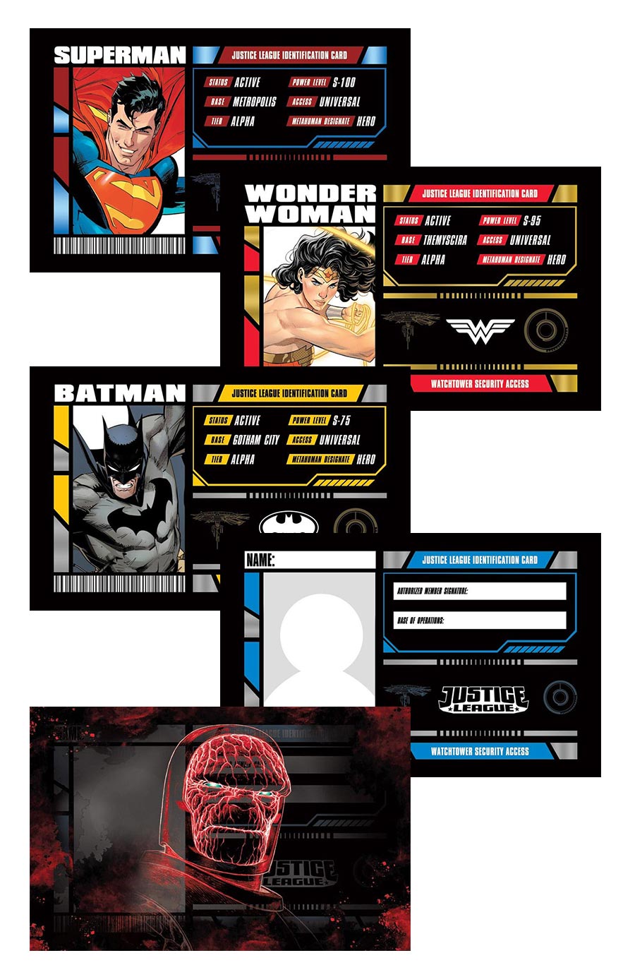 Justice League Membership Card Set (5 Cards)