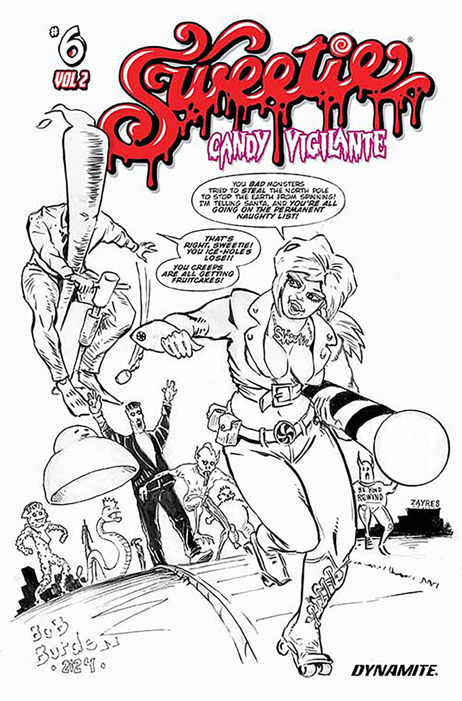 Sweetie Candy Vigilante Vol 2 #6 Cover L Incentive Bob Burden Line Art Cover