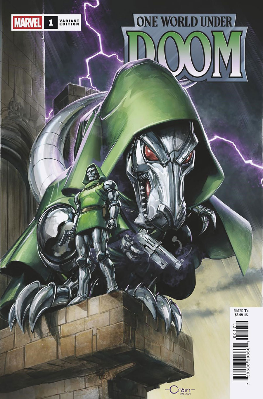 One World Under Doom #1 Cover B Variant Clayton Crain Doomasaur Cover