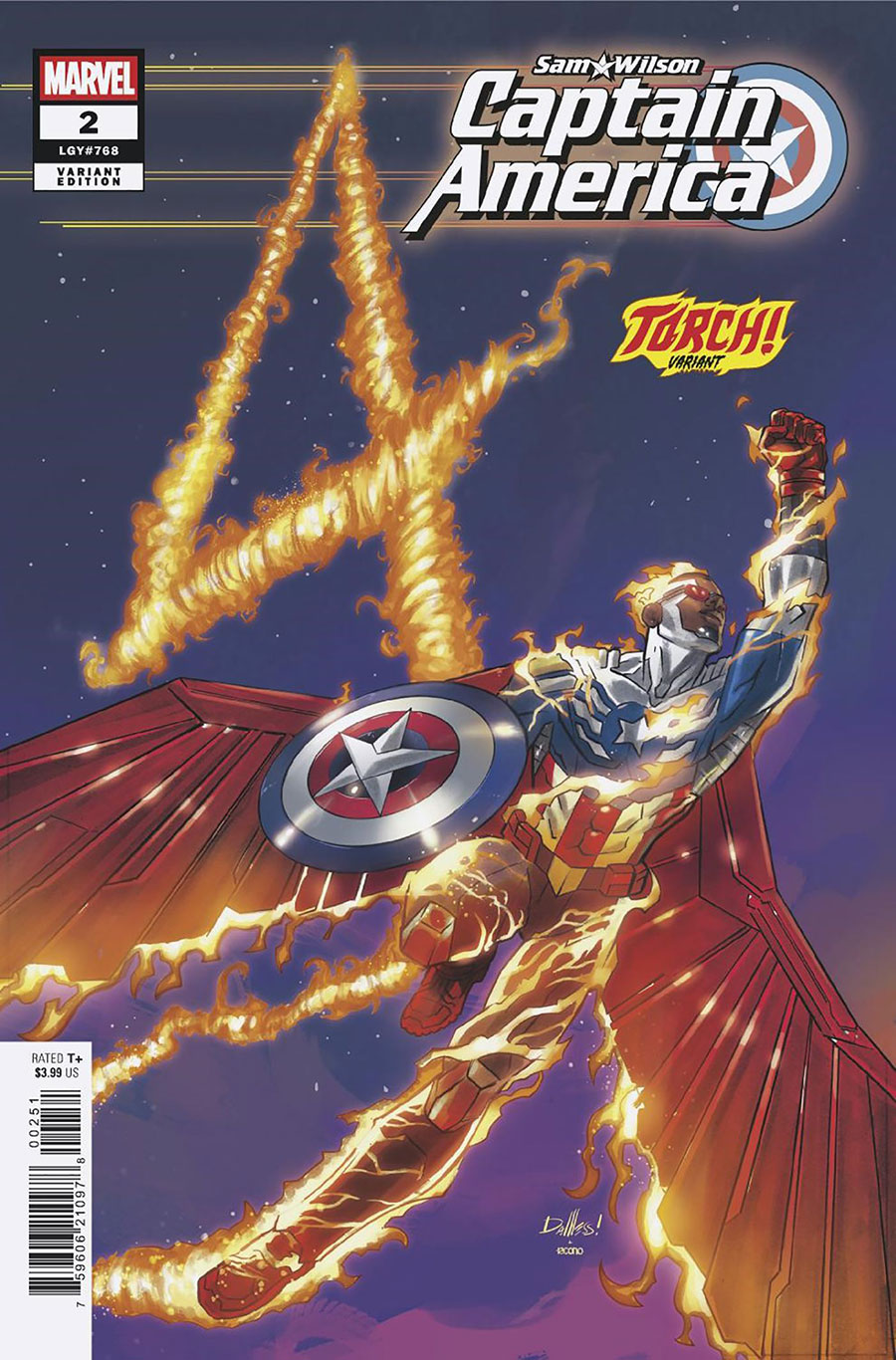 Sam Wilson Captain America #2 Cover C Variant David Messina Torch Cover