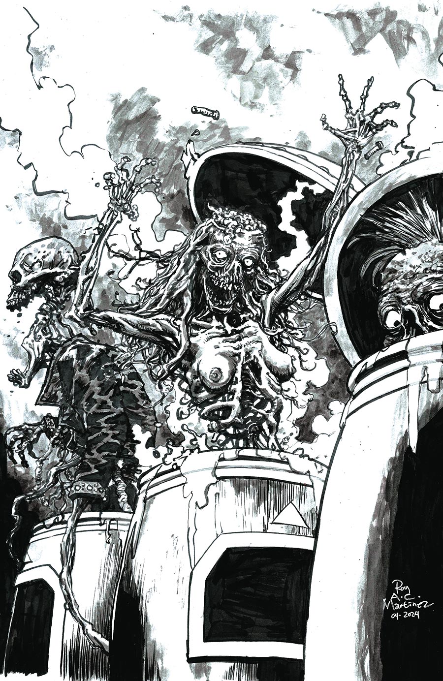 Return Of The Living Dead #2 Cover E Limited Edition Roy Alan Martinez Black & White Variant Cover