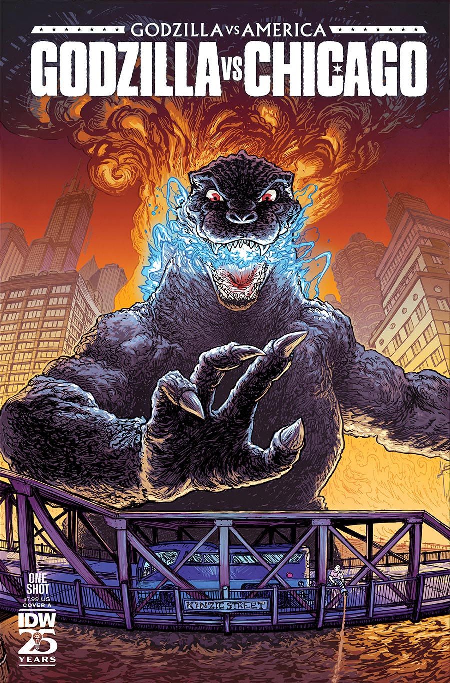 Godzilla vs America Godzilla vs Chicago #1 Cover A Regular Ryan Browne Cover