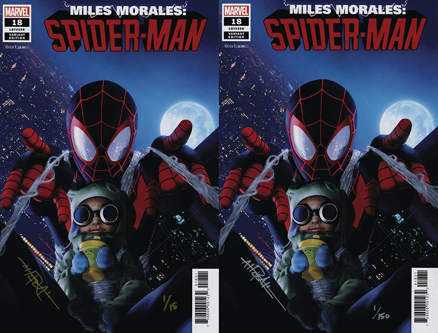 Miles Morales Spider-Man Vol 2 #18 DF Ultra-Limited Variant Set Gold & Silver Signature Series Signed By Rahzzah