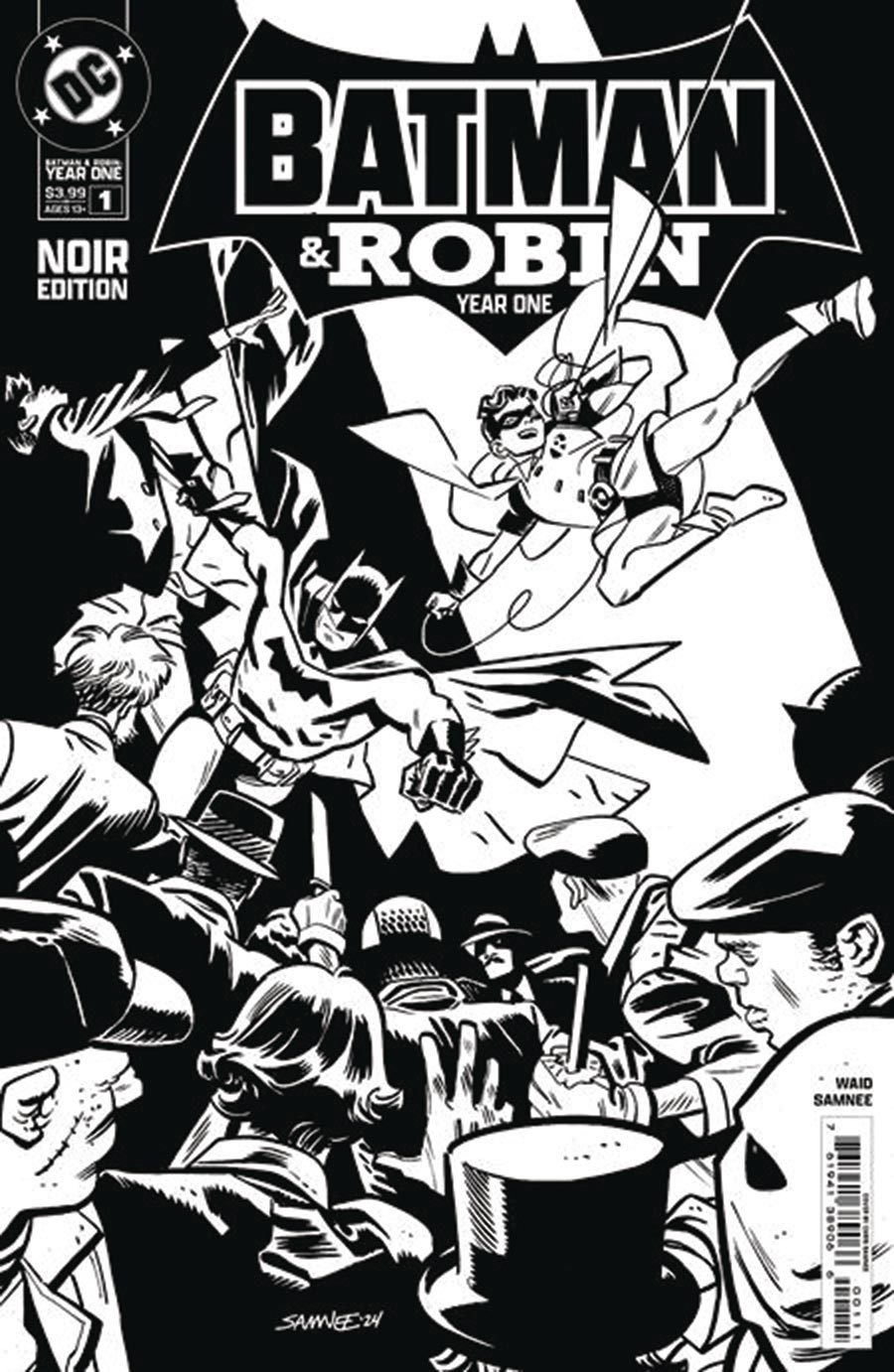 Batman And Robin Year One Noir Edition #1 (One Shot) Cover B DF Signed By Mark Waid