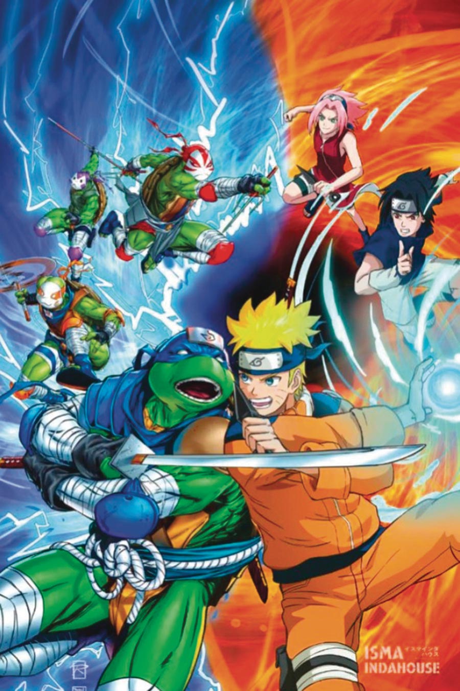 Teenage Mutant Ninja Turtles x Naruto #1 Cover N DF Raymond Gay x Isma Indahouse Virgin Variant Cover