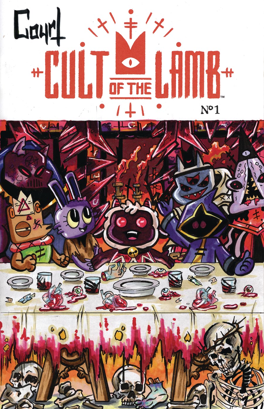 Cult Of The Lamb #1 Cover O DF Blank Variant Cover Signed & Remarked By Jessica Court