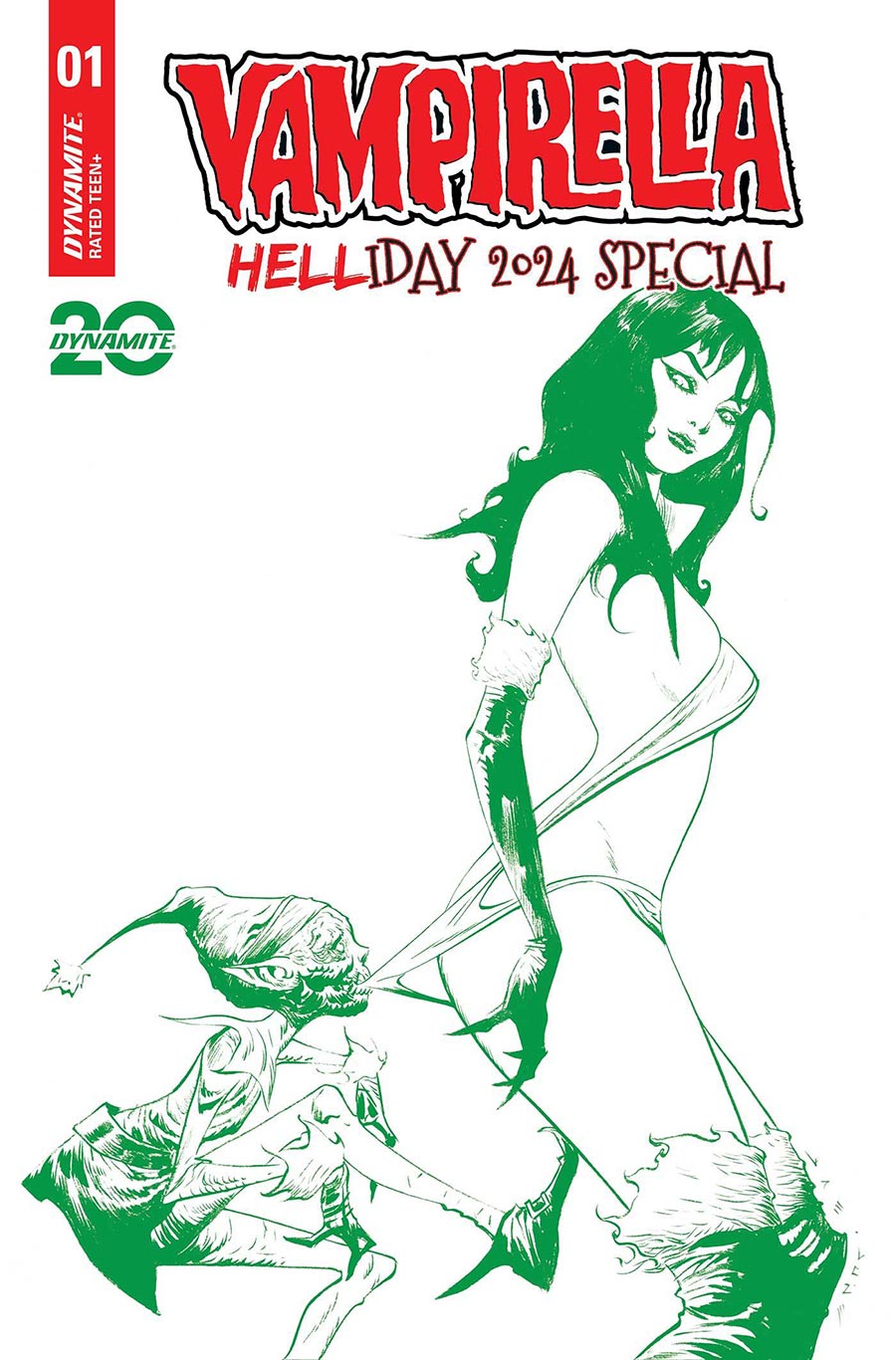 Vampirella Helliday 2024 Special #1 (One Shot) Cover L Variant Jae Lee Green Line Art Cover