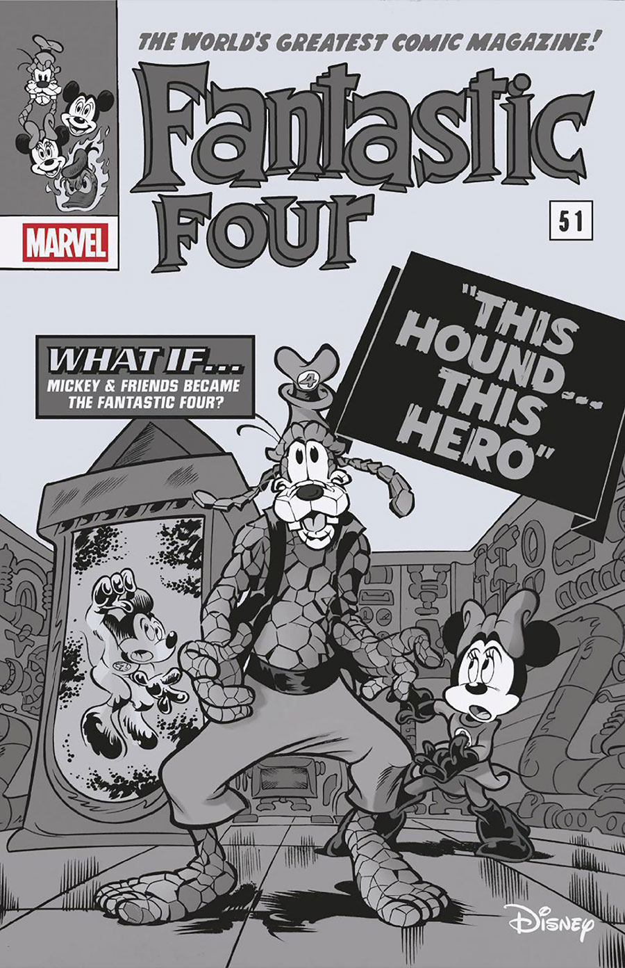 Fantastic Four Vol 7 #29 Cover E Incentive Paolo Mottura Disney What If Fantastic Four Homage Black & White Cover (One World Under Doom Tie-In)