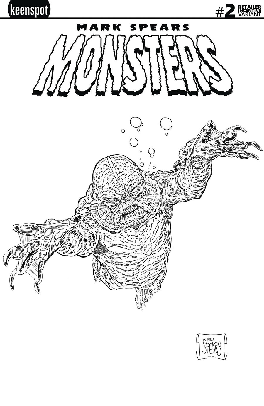 Mark Spears Monsters #2 Cover J 2nd Ptg B Incentive Mark Spears Creature Ink Variant Cover