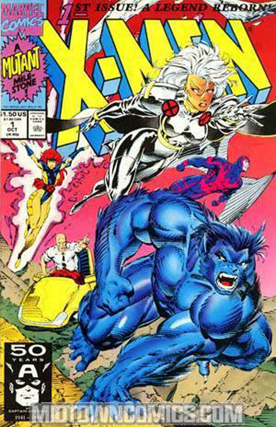 X-Men Vol 2 #1 Cover S Beast/Storm Signed by Chris Claremont With COA