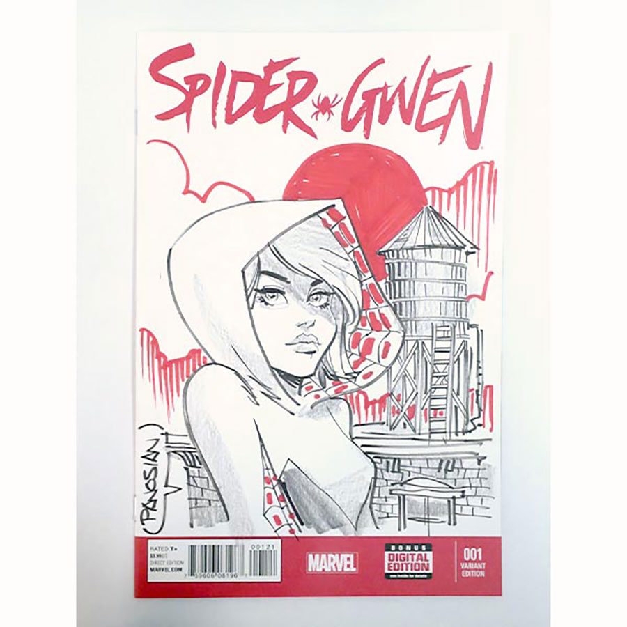 Spider-Gwen #1 Cover V Variant Blank Cover (Signed & Sketched By Dan Panosian)