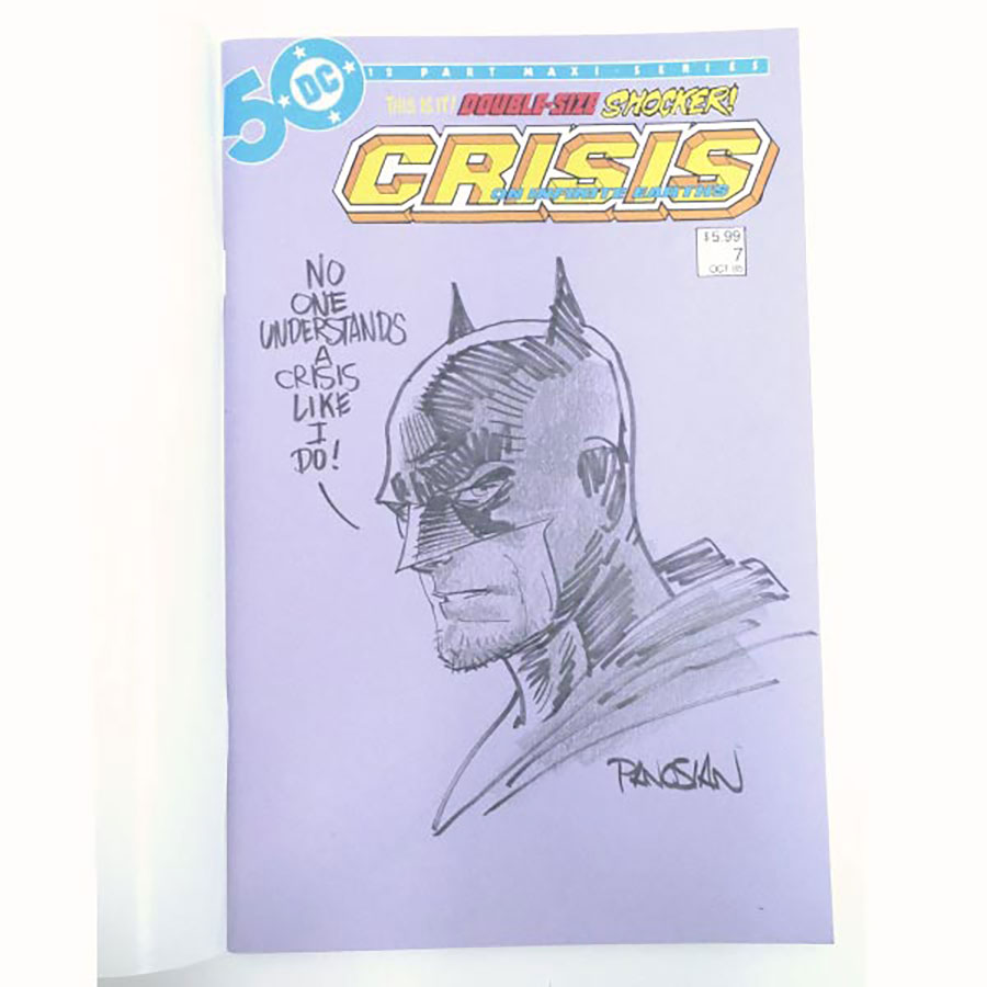 Crisis On Infinite Earths #7 Facsimile Edition Cover D Variant Blank Cover (Signed & Sketched By Dan Panosian)