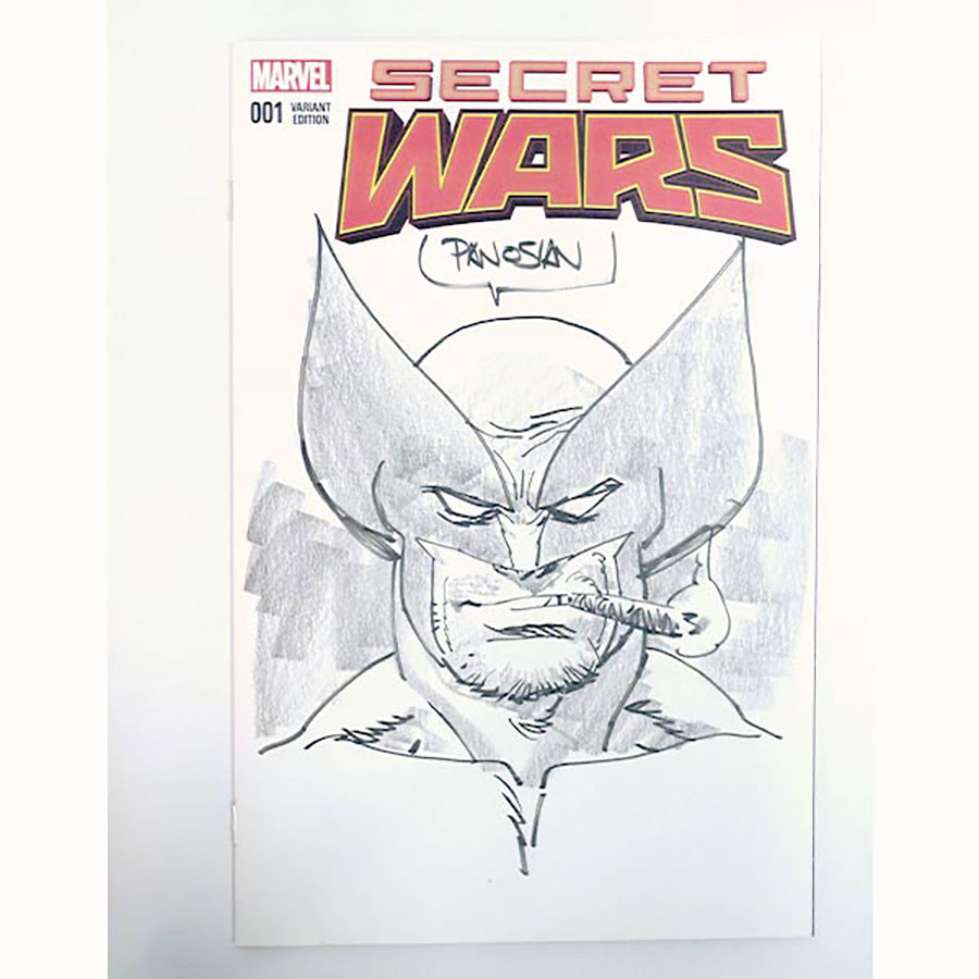 Secret Wars #1 Cover Z-Y Variant Blank Cover (Signed & Sketched By Dan Panosian)