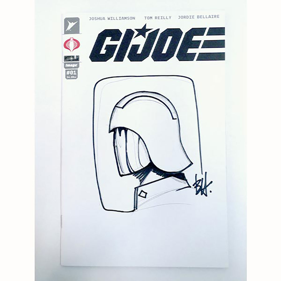 GI Joe Vol 10 #1 Cover Z-B Variant Cobra Blank Cover (Signed & Sketched By Ben Harvey)