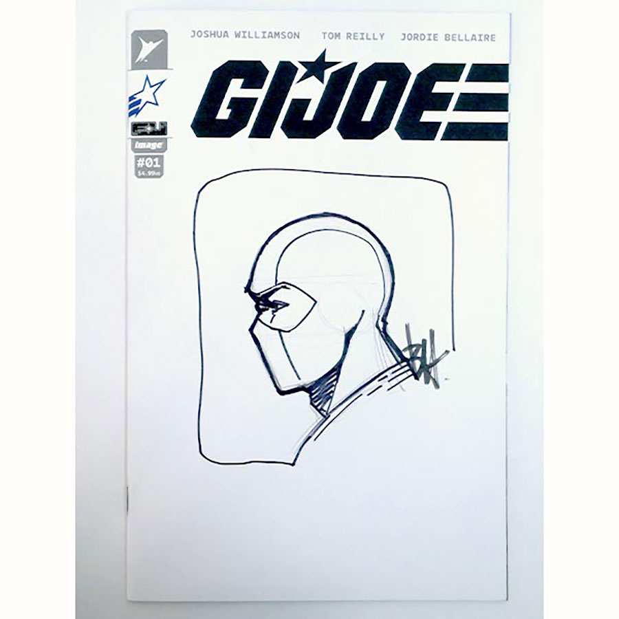 GI Joe Vol 10 #1 Cover N Variant GI Joe Blank Cover (Storm Shadow) (Signed & Sketched By Ben Harvey)