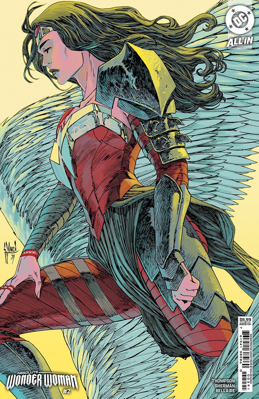 Absolute Wonder Woman #2 Cover H 2nd Ptg B Guillem March Card Stock Variant Cover (DC All In)