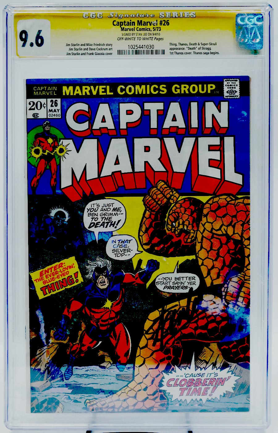 Captain Marvel Vol 1 #26 Cover B CGC Signature Series 9.6 Signed by Stan Lee