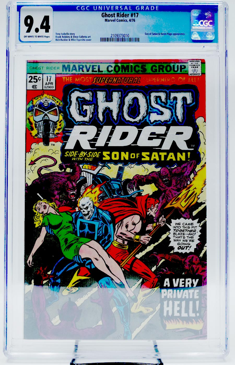 Ghost Rider #17 Cover C Regular 25-Cent Edition CGC 9.4