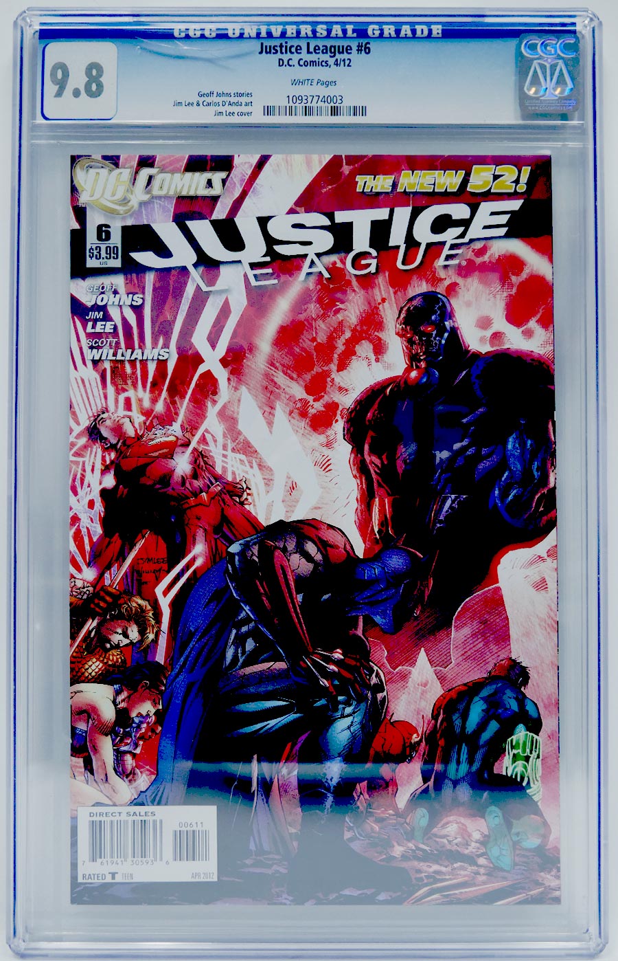 Justice League Vol 2 #6 Cover G 1st Ptg Regular Jim Lee Cover CGC 9.8