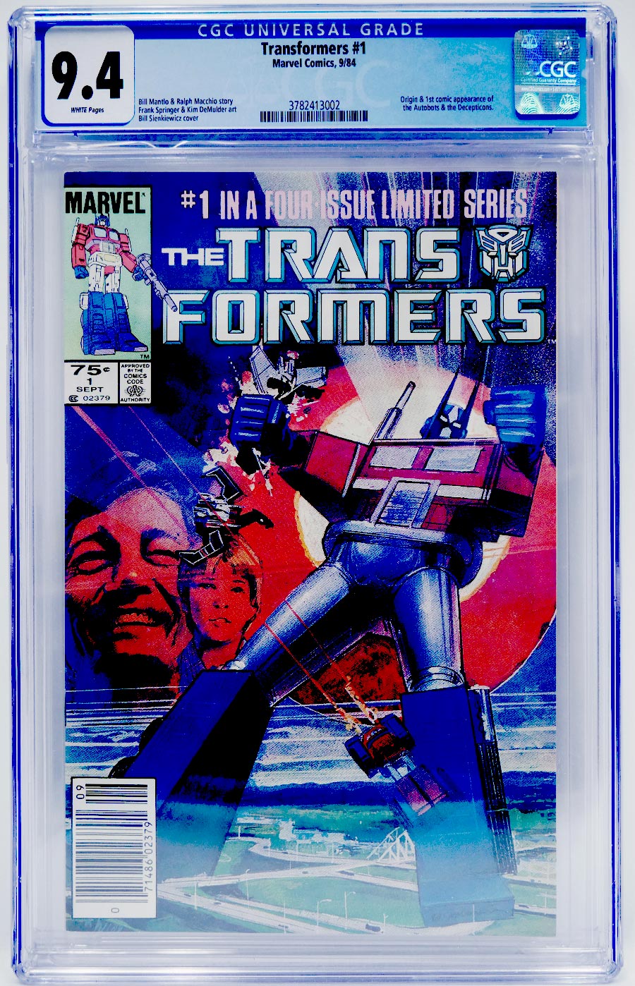 Transformers #1 Cover G 1st Ptg CGC 9.4