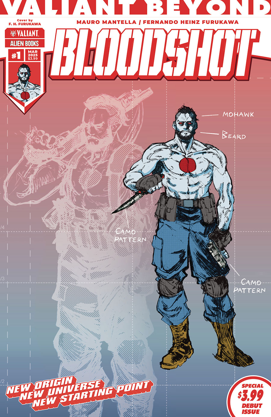 Valiant Beyond Bloodshot #1 Cover D Variant Fernando Heinz Furukawa Design Cover