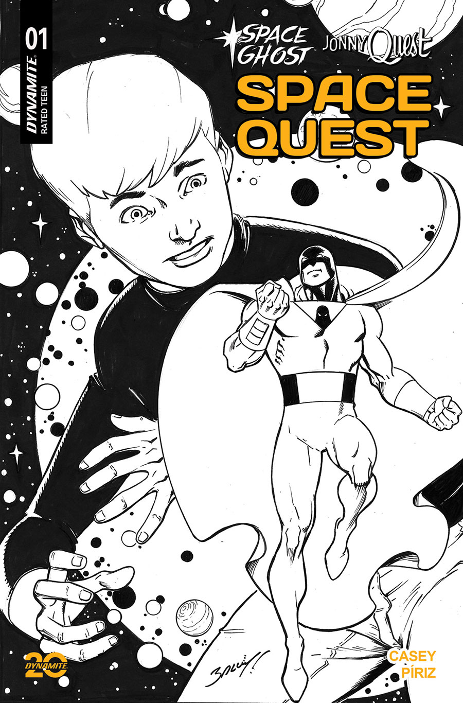 Space Ghost Jonny Quest SpaceQuest #1 Cover M Incentive Mark Bagley Line Art Cover