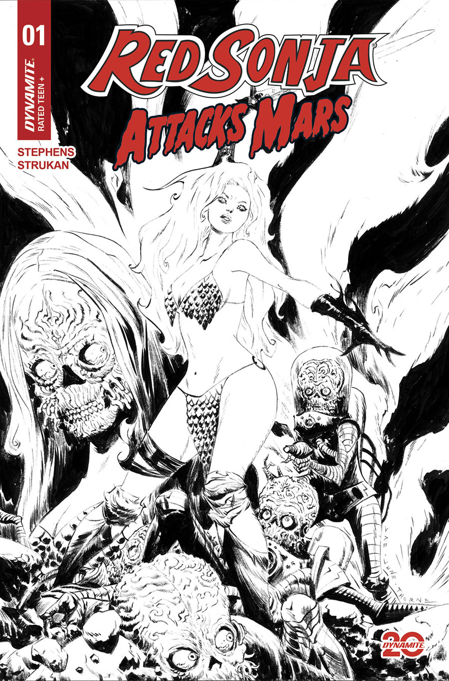 Red Sonja Attacks Mars #1 Cover F Incentive Jae Lee Line Art Cover