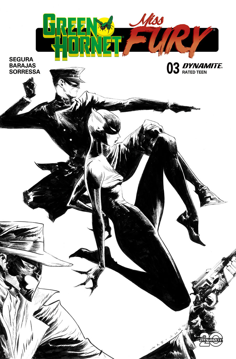 Green Hornet Miss Fury #3 Cover E Incentive Jae Lee Line Art Cover