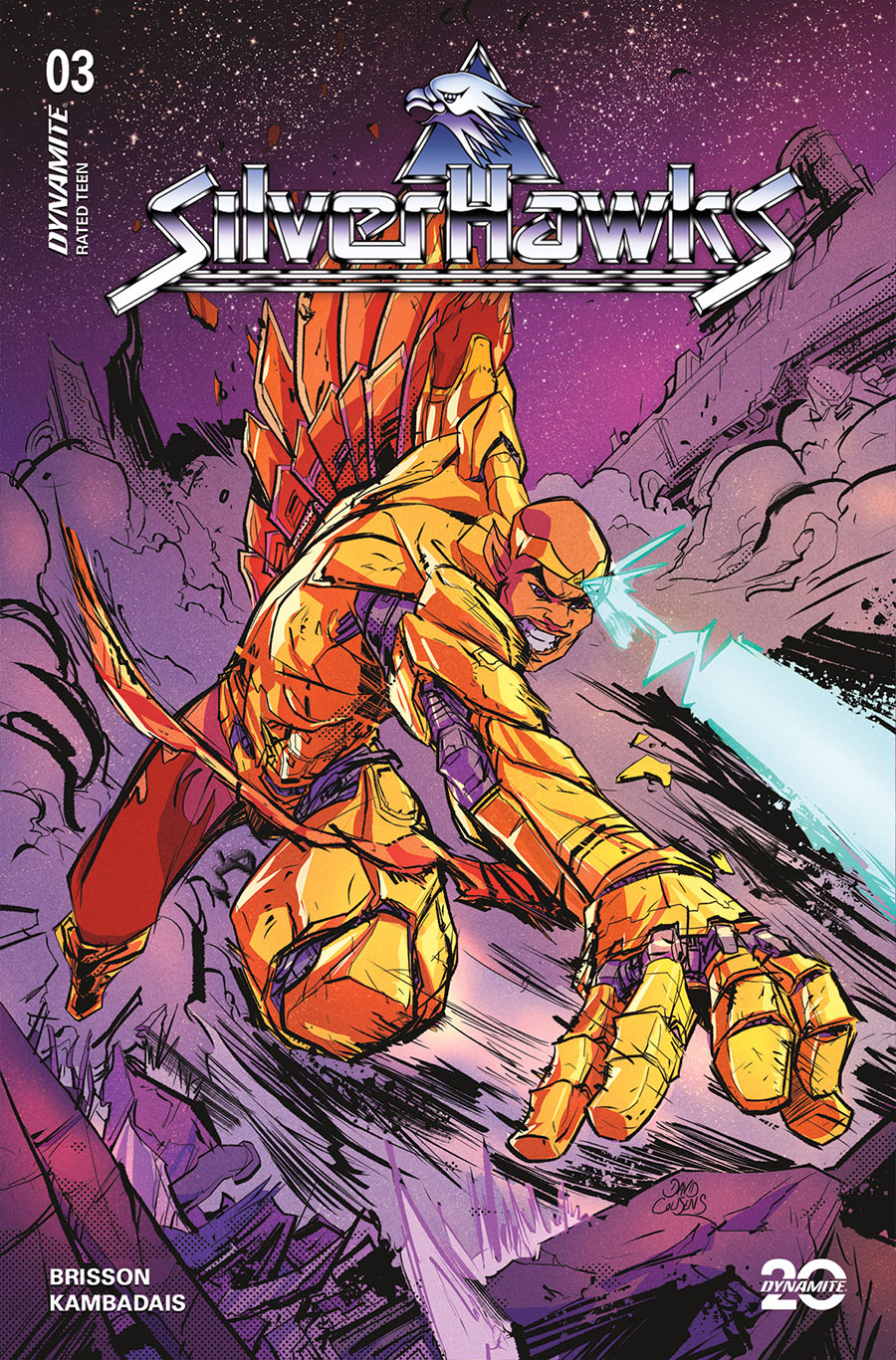 SilverHawks Vol 2 #3 Cover L Incentive David Cousens Battle Damage Variant Cover