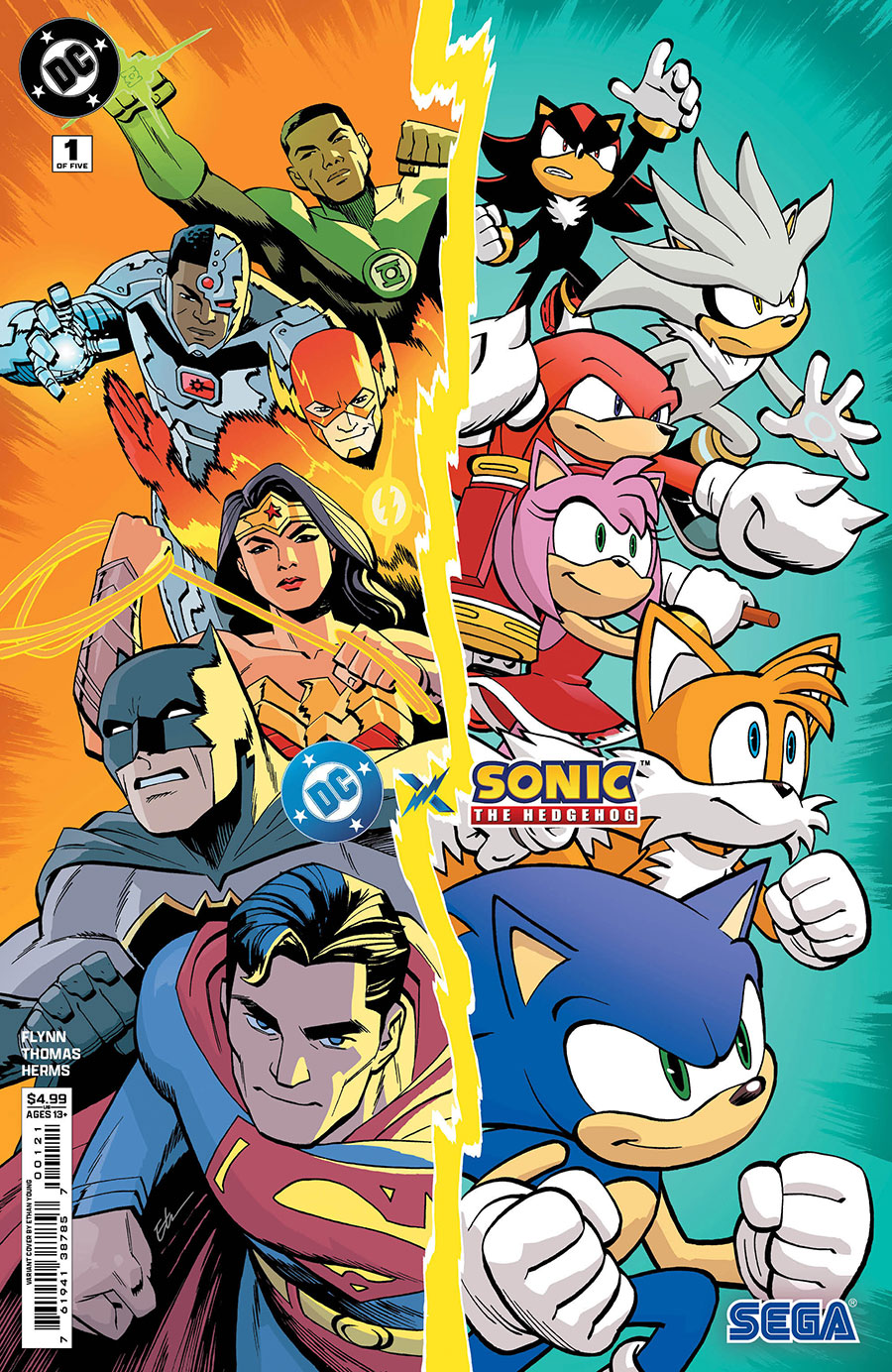 DC x Sonic The Hedgehog #1 Cover B Variant Ethan Young Card Stock Cover