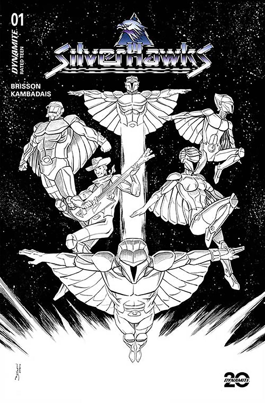 SilverHawks Vol 2 #1 Cover Z-P Incentive Declan Shalvey Black & White Cover