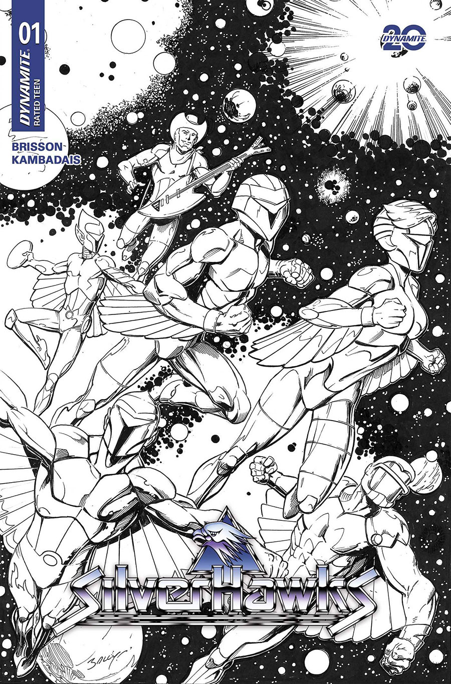 SilverHawks Vol 2 #1 Cover Z-R Incentive Mark Bagley Black & White Cover