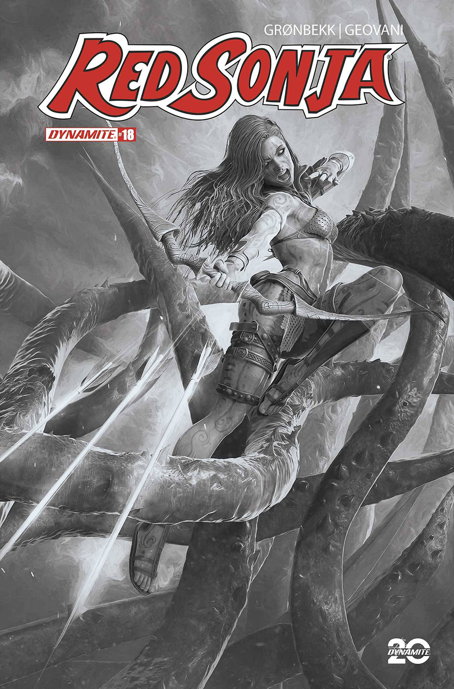 Red Sonja Vol 10 #18 Cover N Incentive Bjorn Barends Black & White Cover