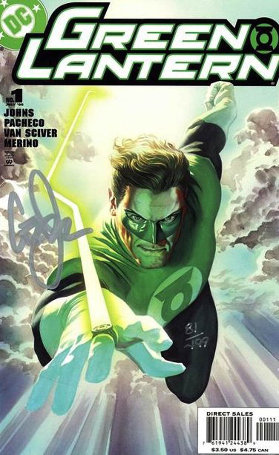 Green Lantern Vol 4 #1 Cover F Alex Ross Cover DF Signed by Geoff Johns (With CoA)