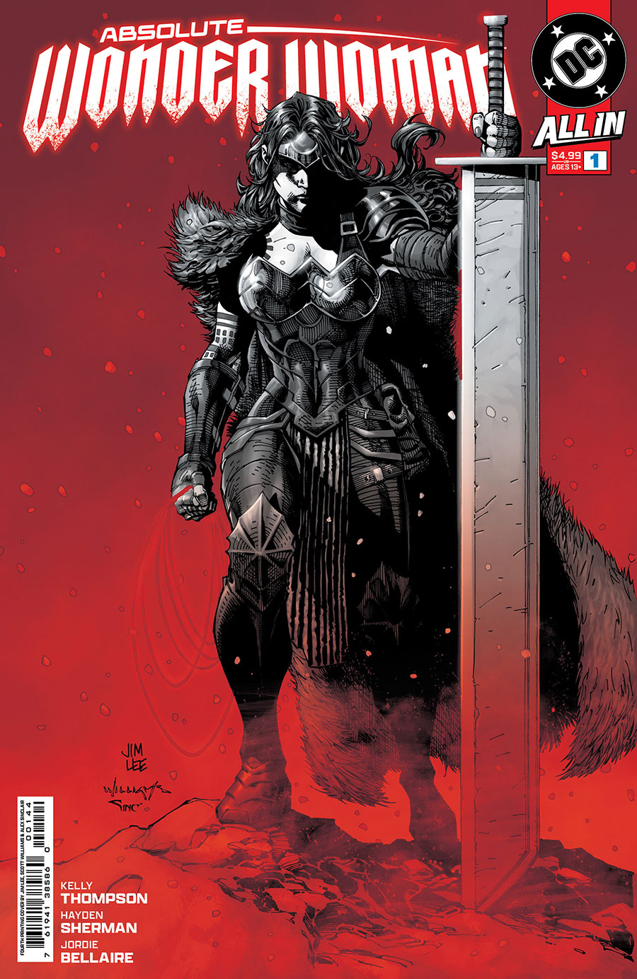 Absolute Wonder Woman #1 Cover S 4th Ptg A Jim Lee Recolored Variant Cover (DC All In)