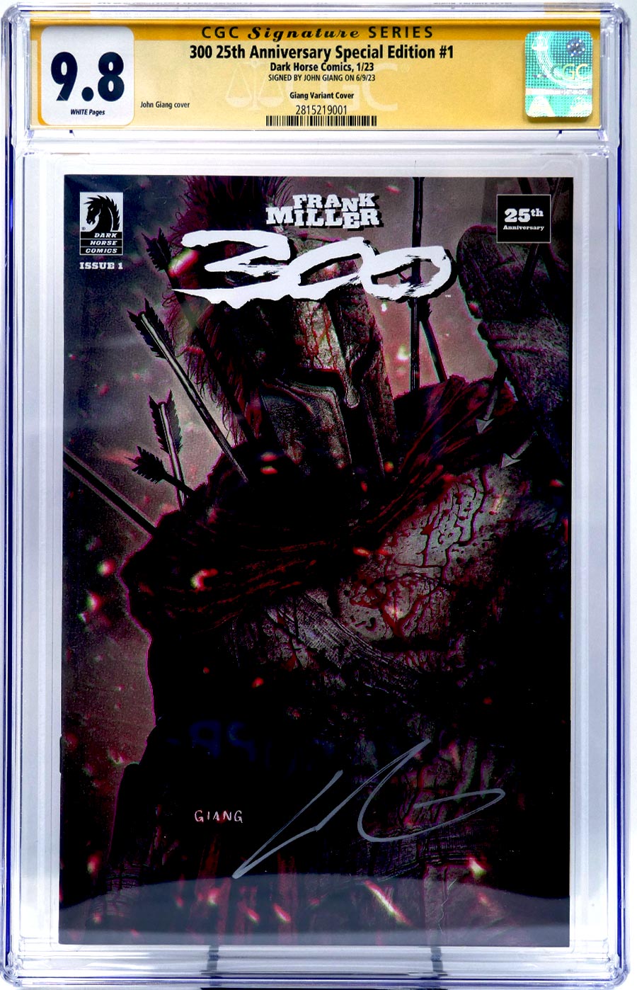 300 #1 Cover C CGC Signature Edition 9.8 Signed by John Giang Anniversary Edition