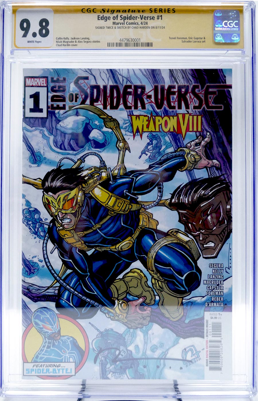 Edge Of Spider-Verse Vol 4 #1 Cover N CGC Signature Series 9.8 Signed by Chad Harden 2nd Ptg Chad Hardin Variant Cover