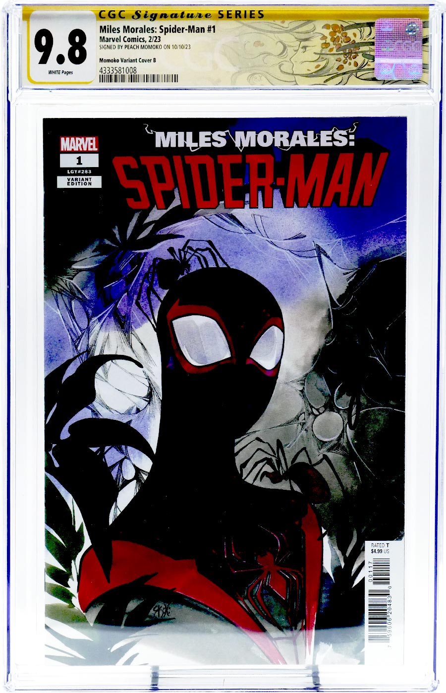 Miles Morales Spider-Man Vol 2 #1 Cover P CGC Signature Series 9.8 Signed by Peach Momoko Incentive Peach Momoko Costume B Variant Cover