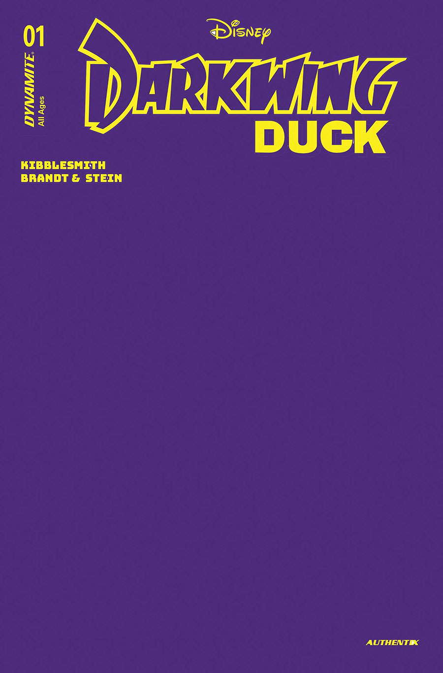 Darkwing Duck Vol 4 #1 Cover V Variant Purple Blank Authentix Cover