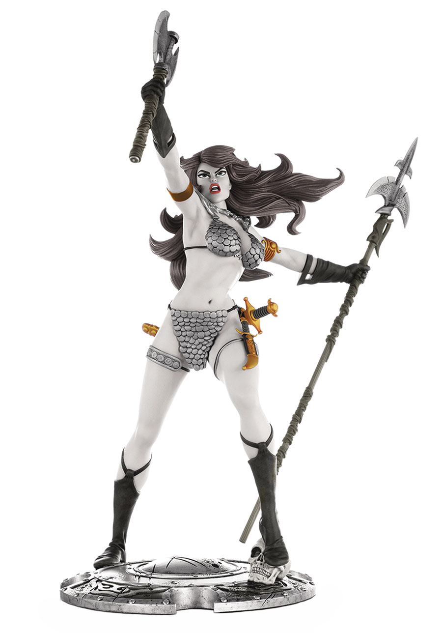 Red Sonja 45th Anniversary Collectors Statue By Frank Thorne Black & White Proof Edition