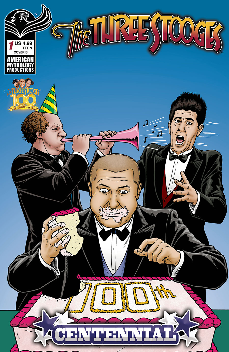 THREE STOOGES CENTENNIAL #1 NEW STOOGES 3 SGN