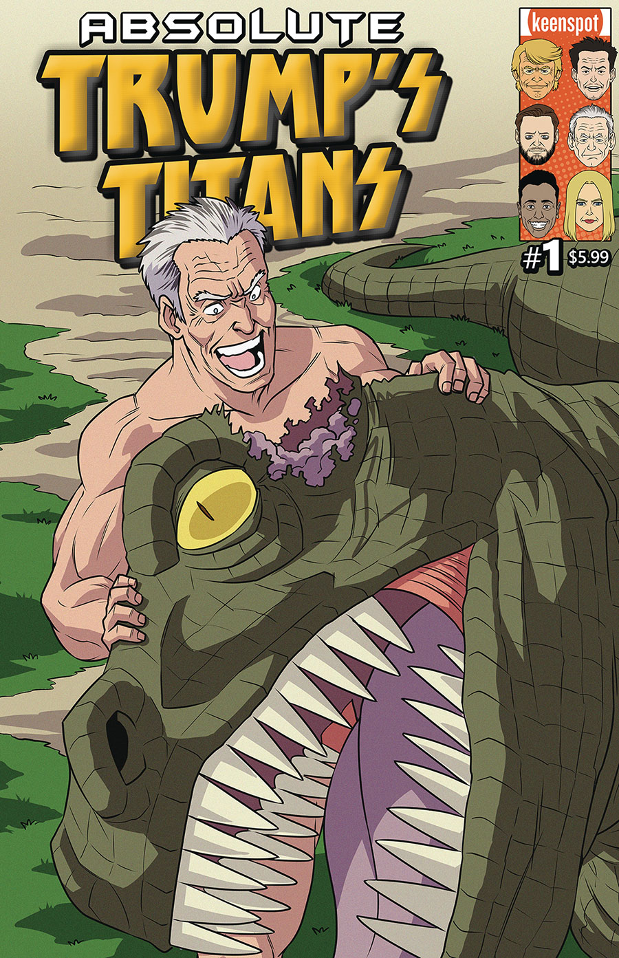 Absolute Trumps Titans #1 Cover D Variant Shawn Remulac RFK Eats A T-Rex Cover