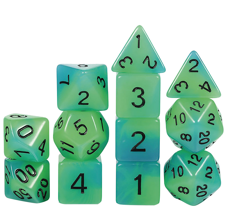 ACRYLIC DICE ALIEN 12PC SET (C: 1-1-2)