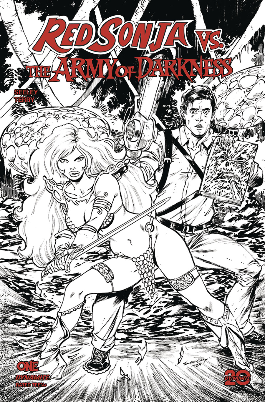 Red Sonja vs The Army Of Darkness #1 Cover L Incentive Tim Seeley Line Art Cover