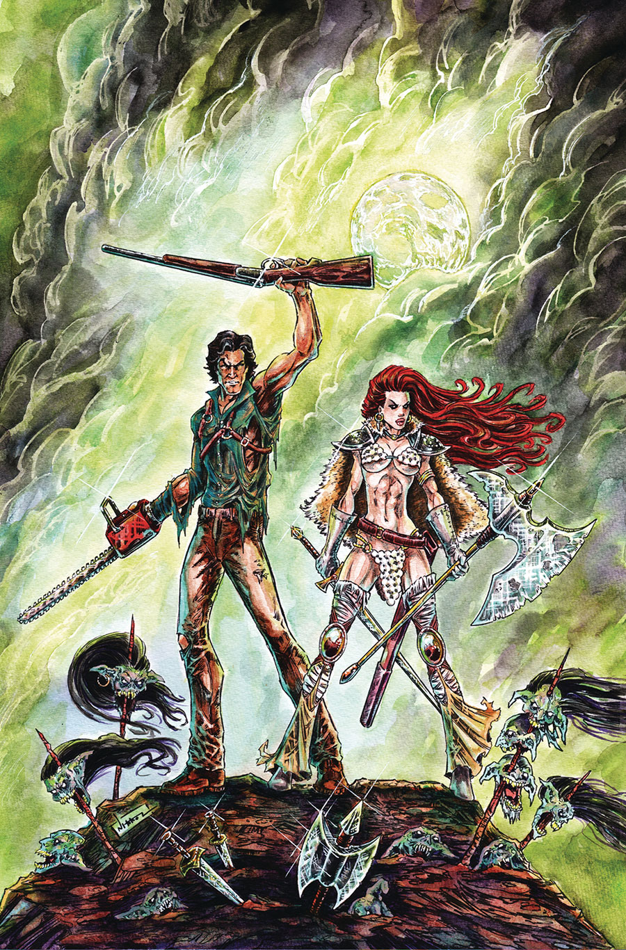 Red Sonja vs The Army Of Darkness #1 Cover N Incentive Nikkol Jelenic Virgin Cover