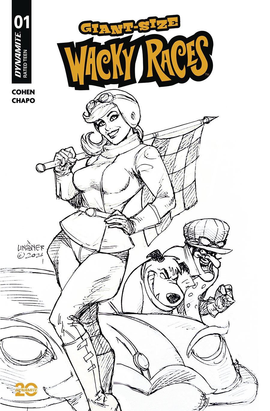 Giant-Size Wacky Races #1 (One Shot) Cover G Incentive Joseph Michael Linsner Line Art Cover