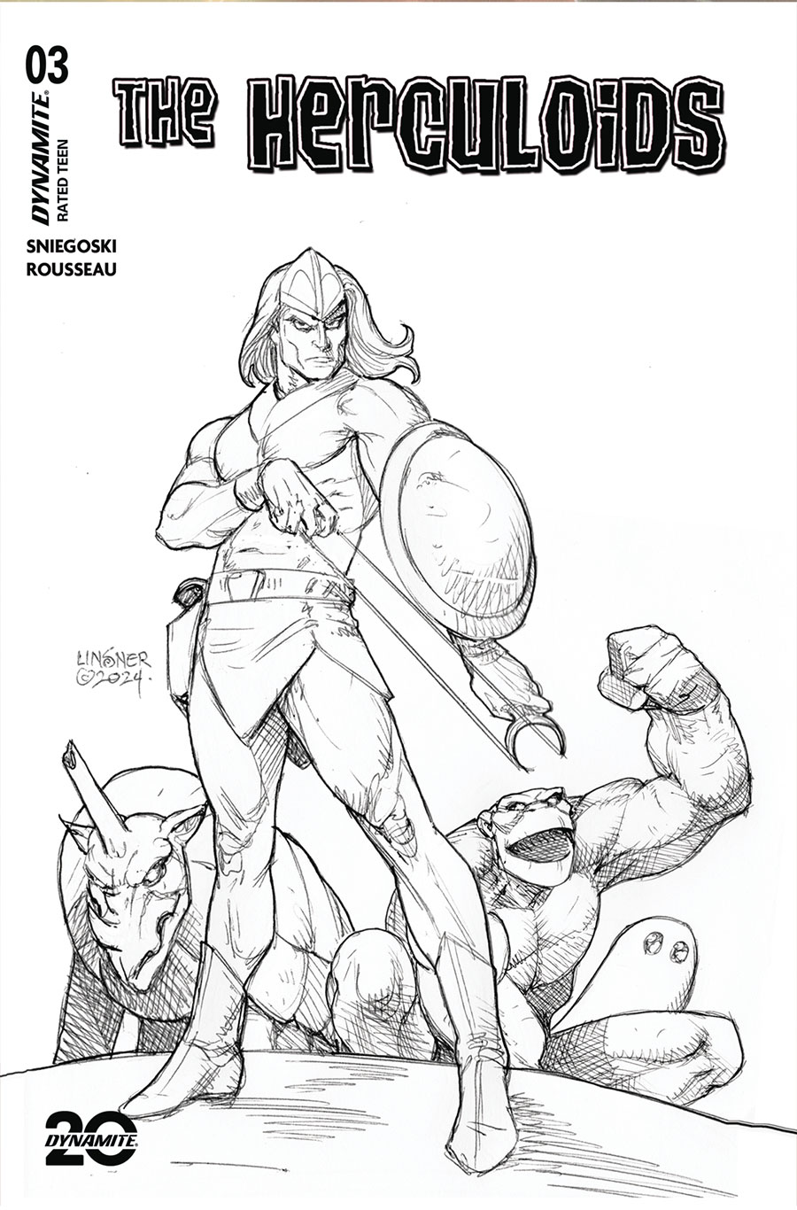 Herculoids #3 Cover J Incentive Joseph Michael Linsner Line Art Cover