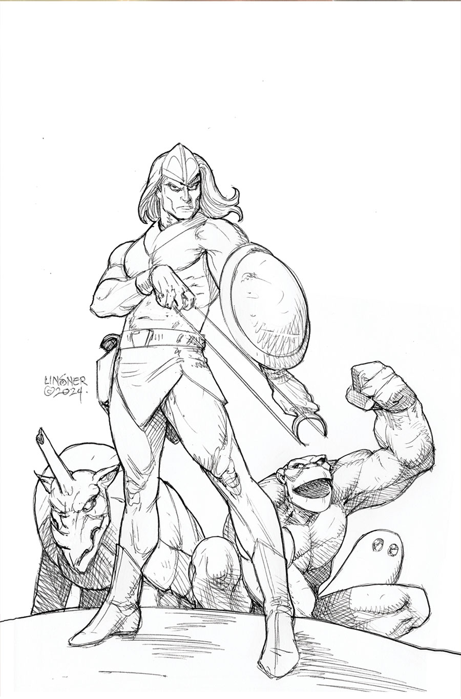 Herculoids #3 Cover M Incentive Joseph Michael Linsner Line Art Virgin Cover