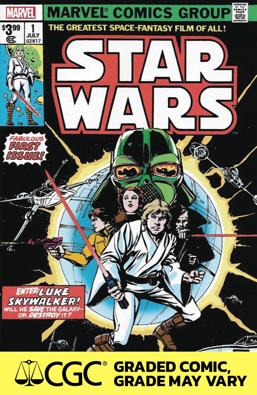 Star Wars (Marvel) Vol 1 #1 Cover L Facsimile Edition DF Foil Variant Cover CGC Graded 9.6 Or Higher (New Printing)