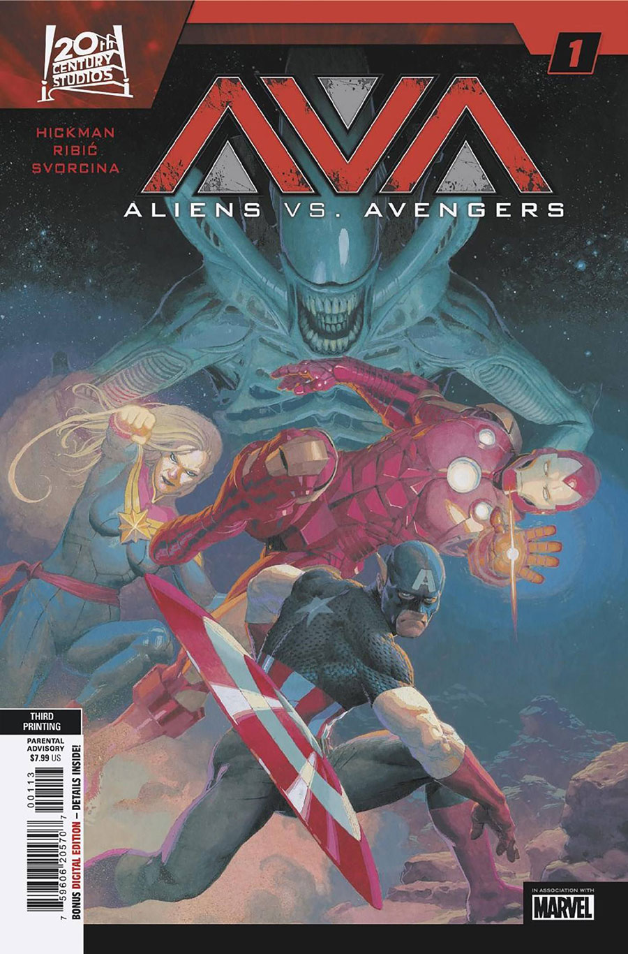 Aliens vs Avengers #1 Cover K 3rd Ptg Esad Ribic Variant Cover